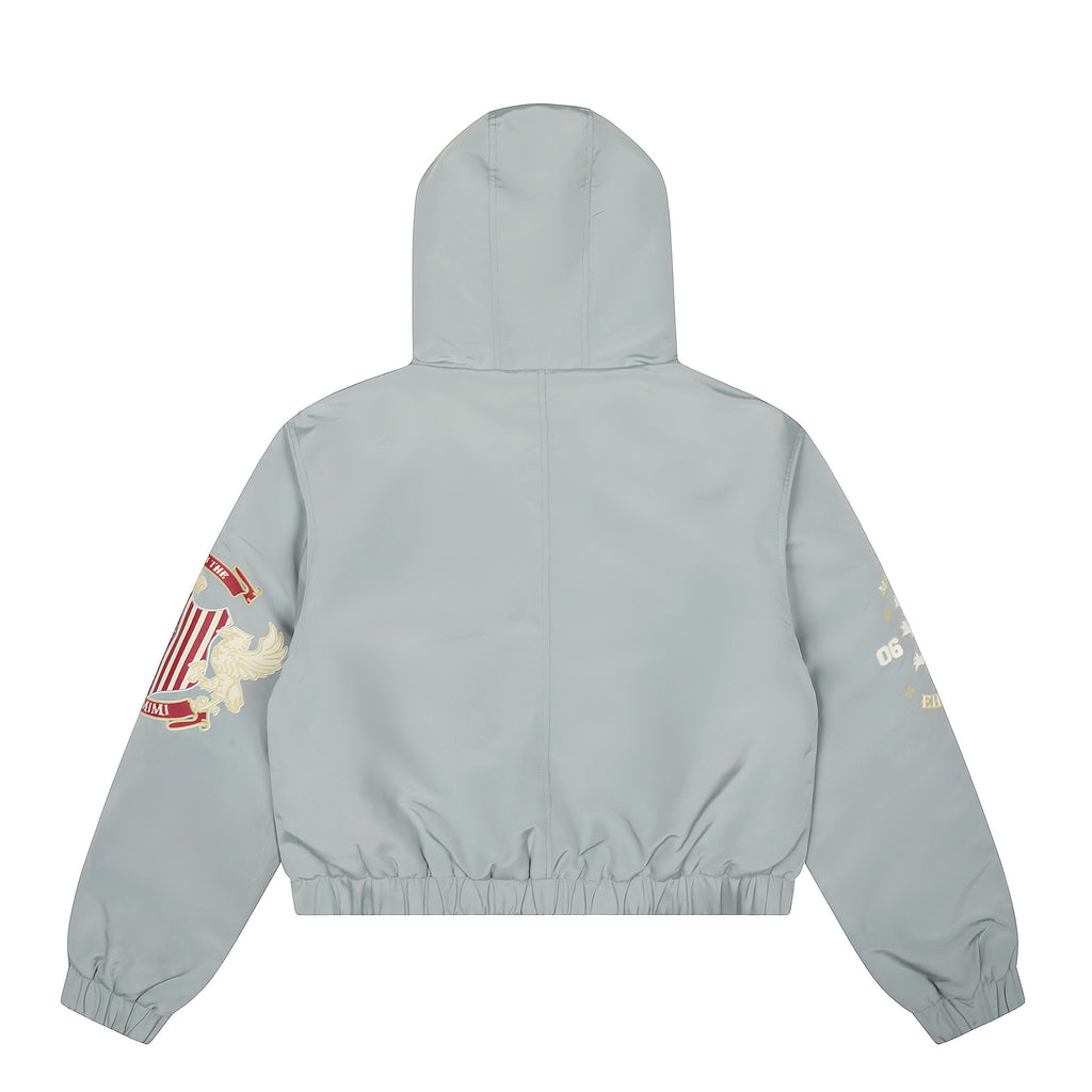 Alphabet collar spliced cotton jacket