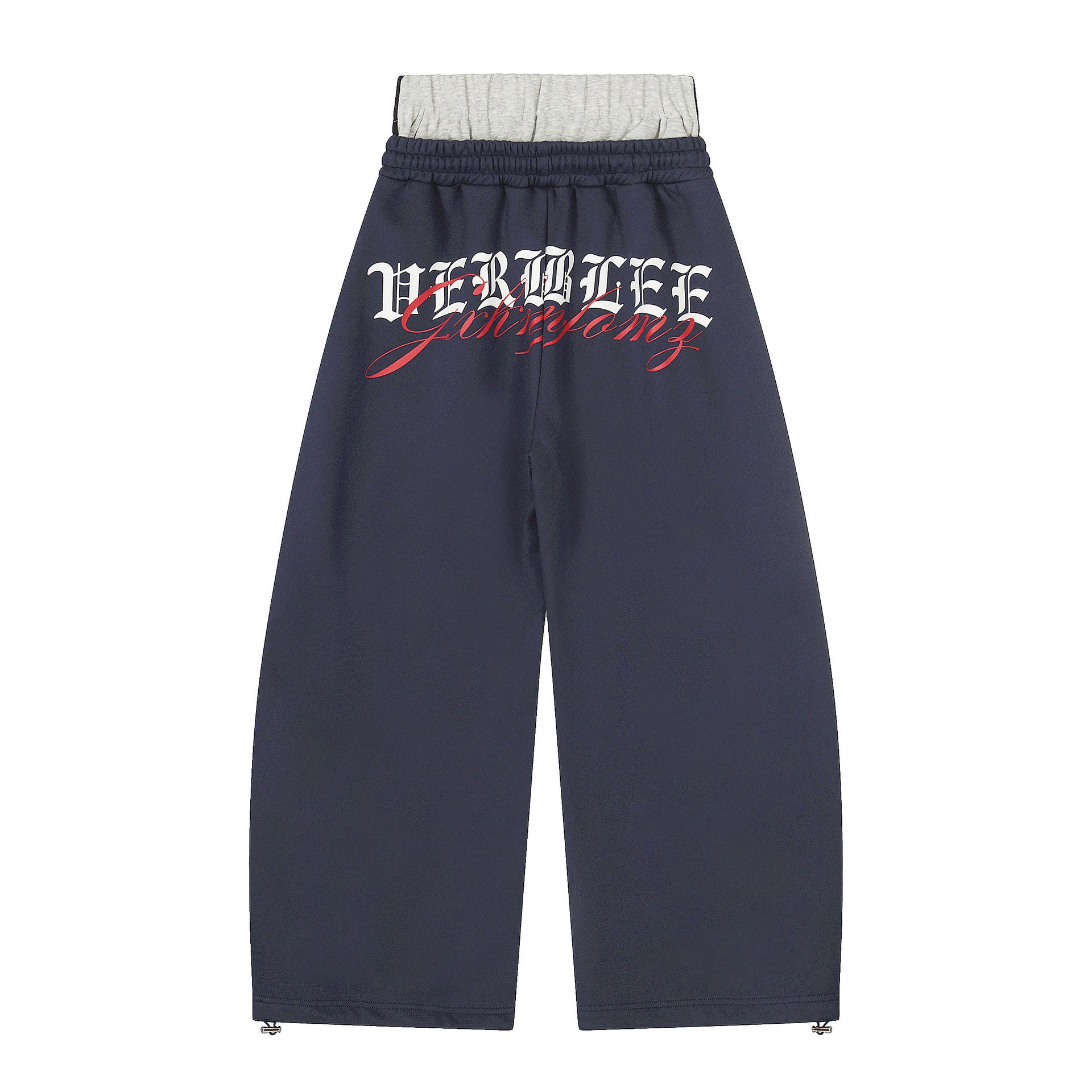 Fake two-piece spliced fleece sports pants