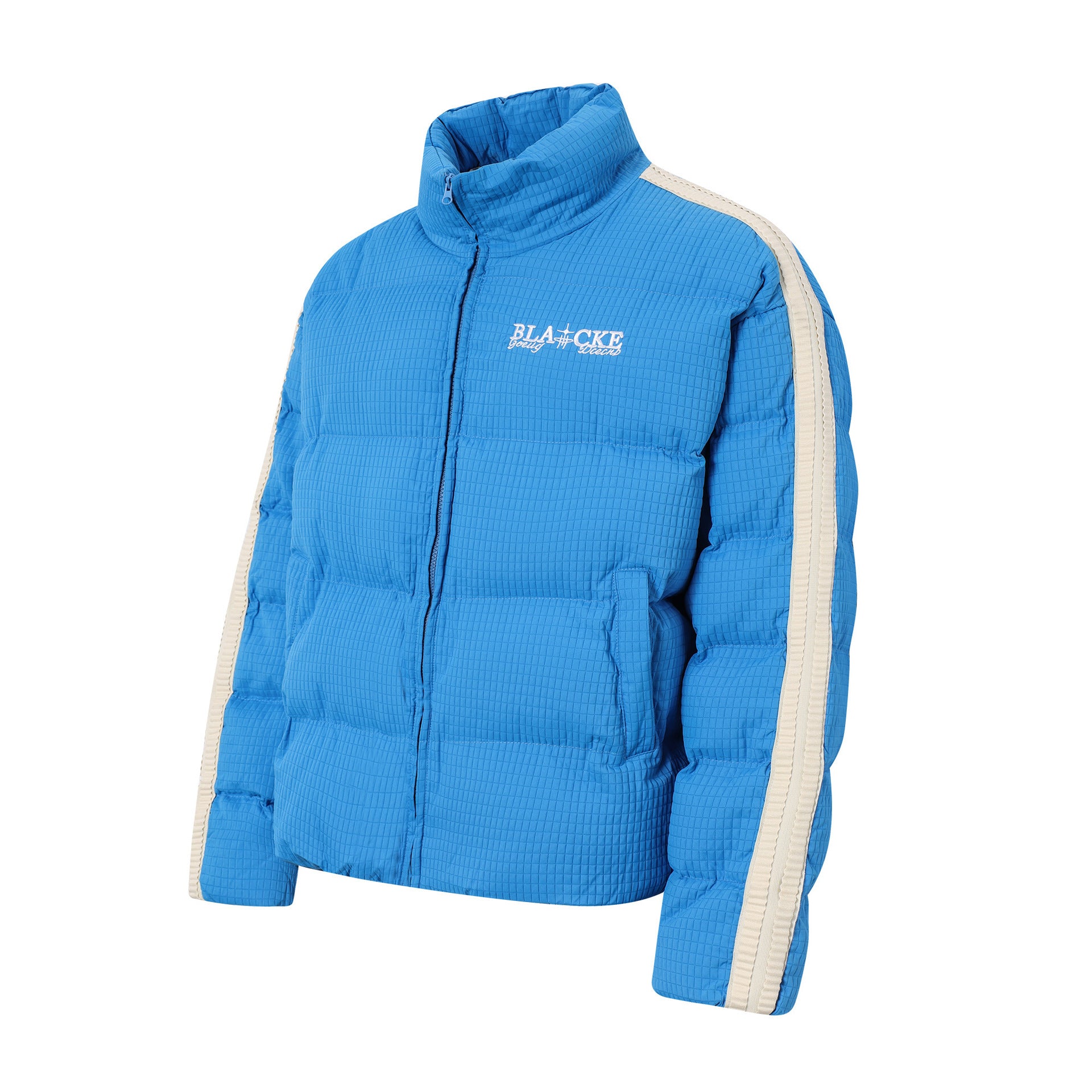 Vintage embroidered patchwork stand up collar cotton jacket