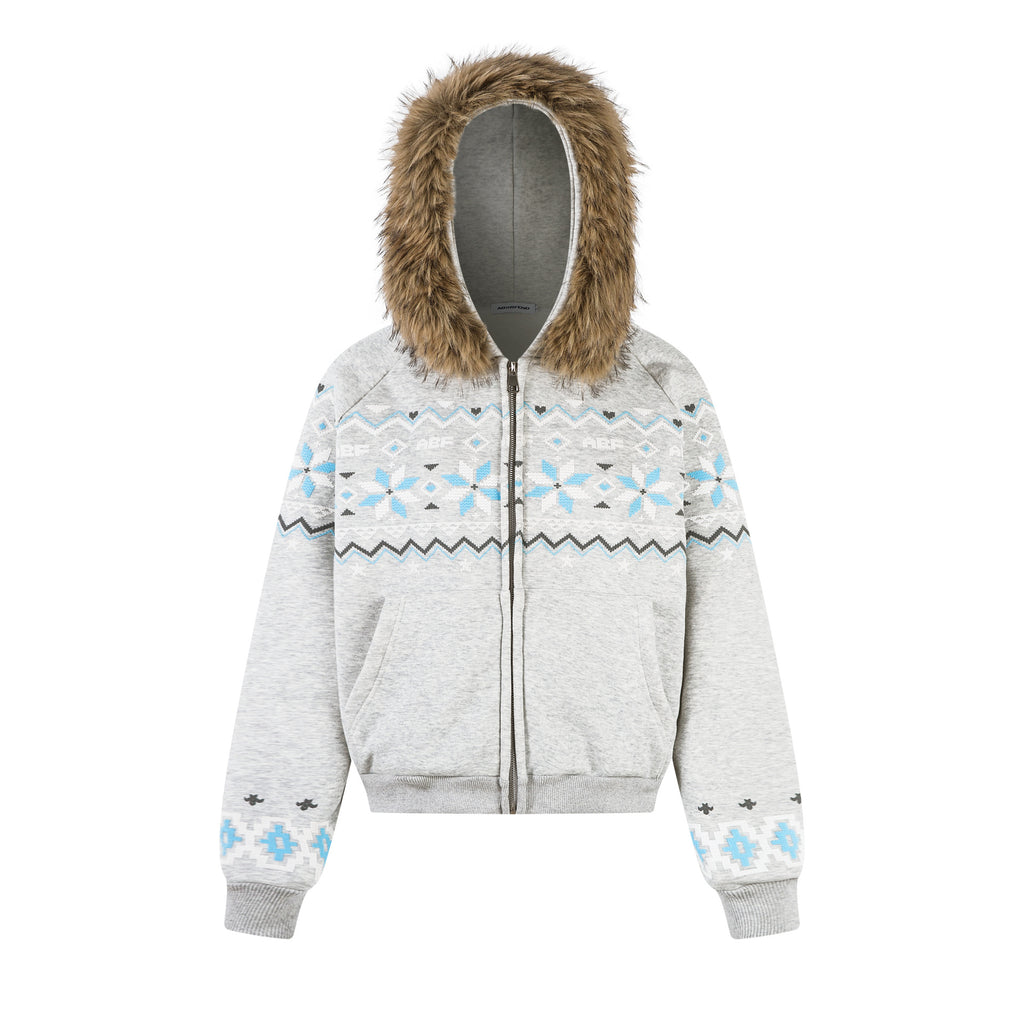 Ethnic pattern loose hoodie