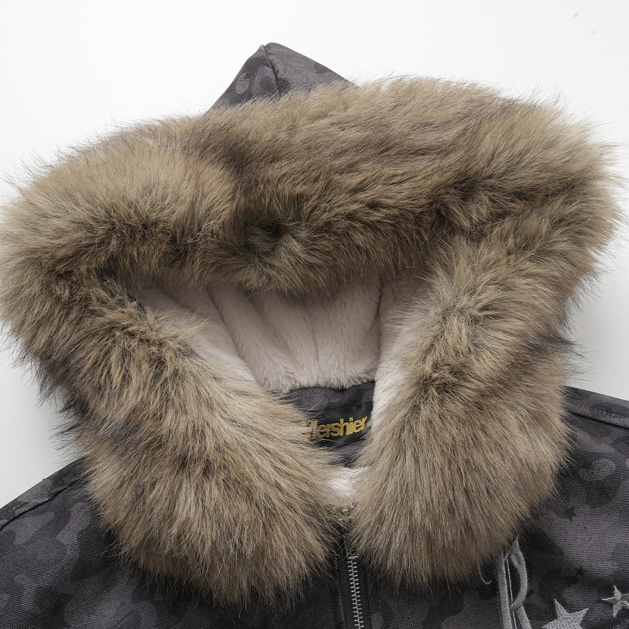 Retro fur collar short cotton jacket for women in winter