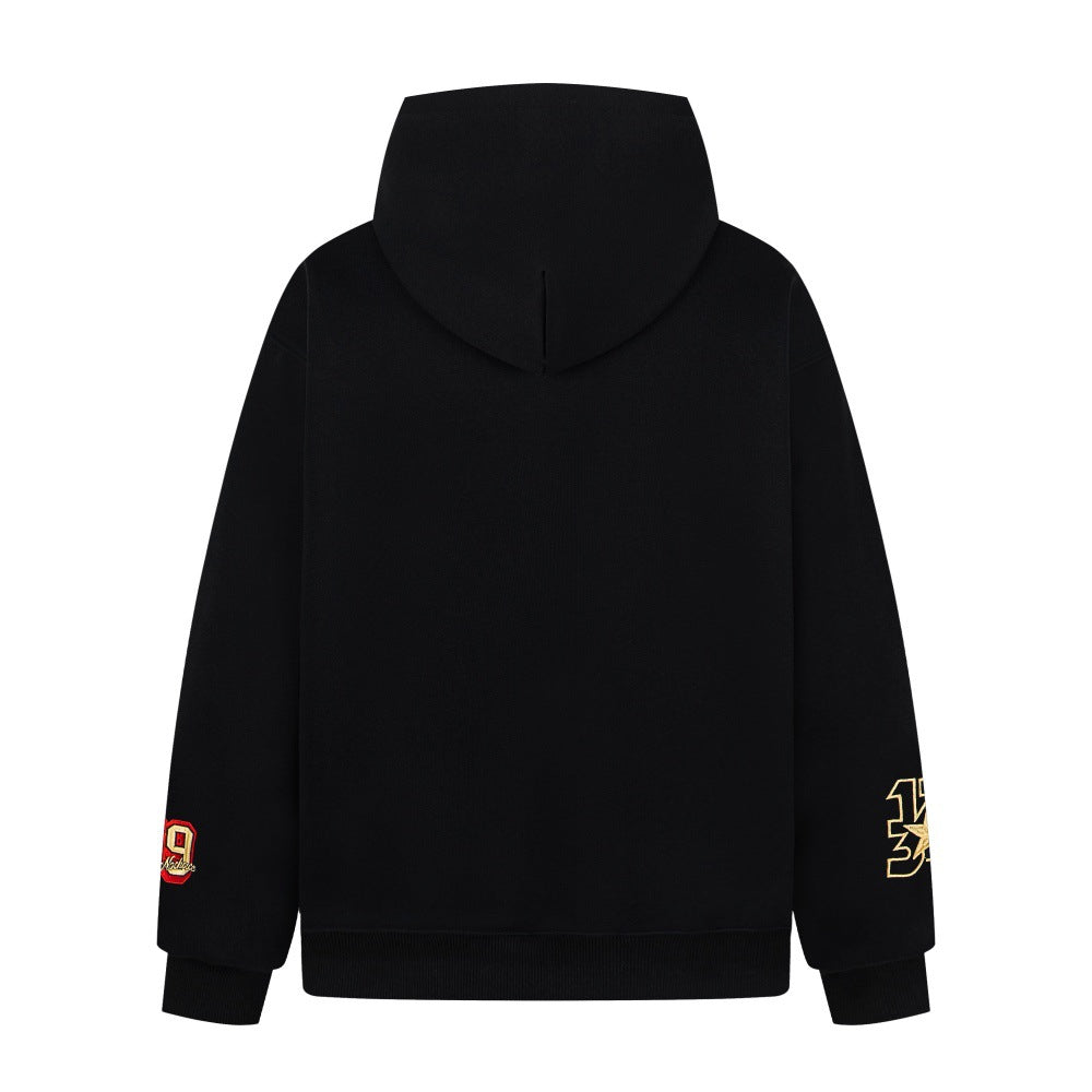 Emblem Embroidered Letter Hoodie