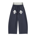 Fake two-piece spliced fleece sports pants