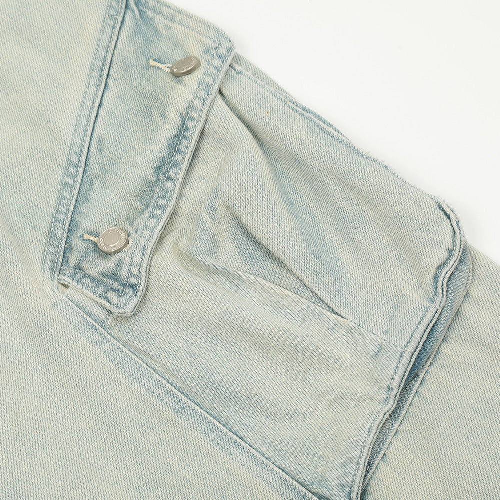 Make old washed denim workwear pants
