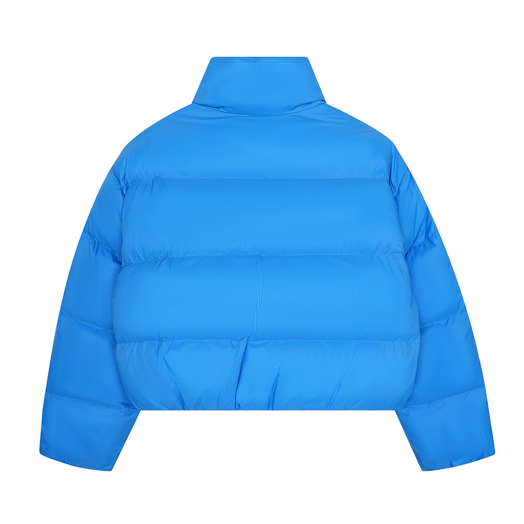 Minimalist basic style stand up collar cotton jacket for women