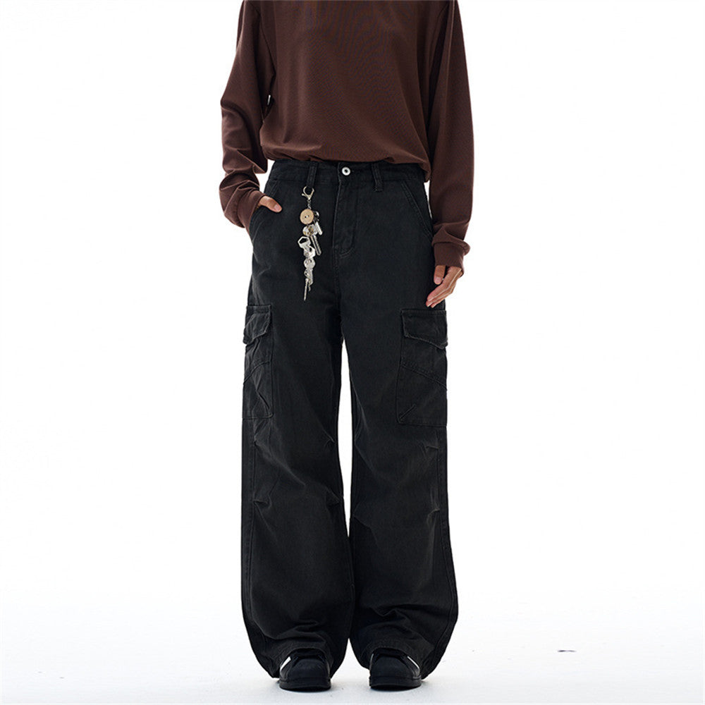 Multi pocket wide leg pants