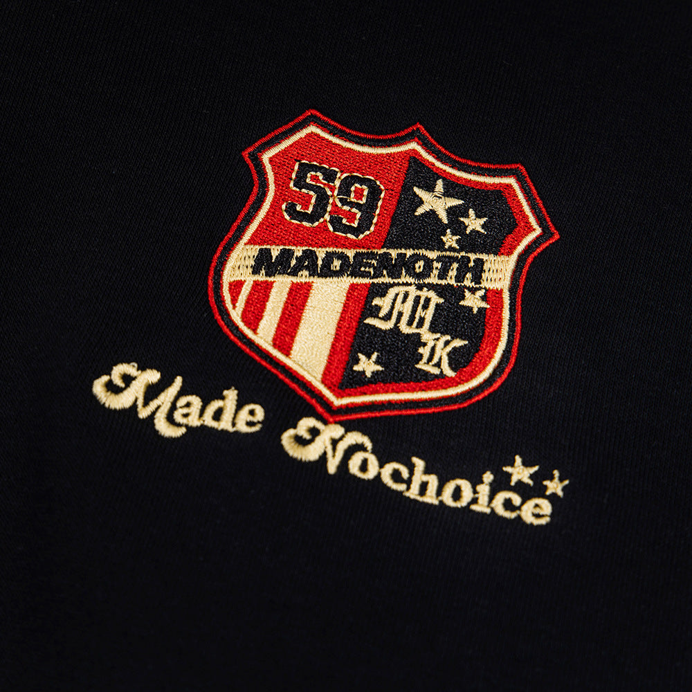 Emblem Embroidered Letter Hoodie