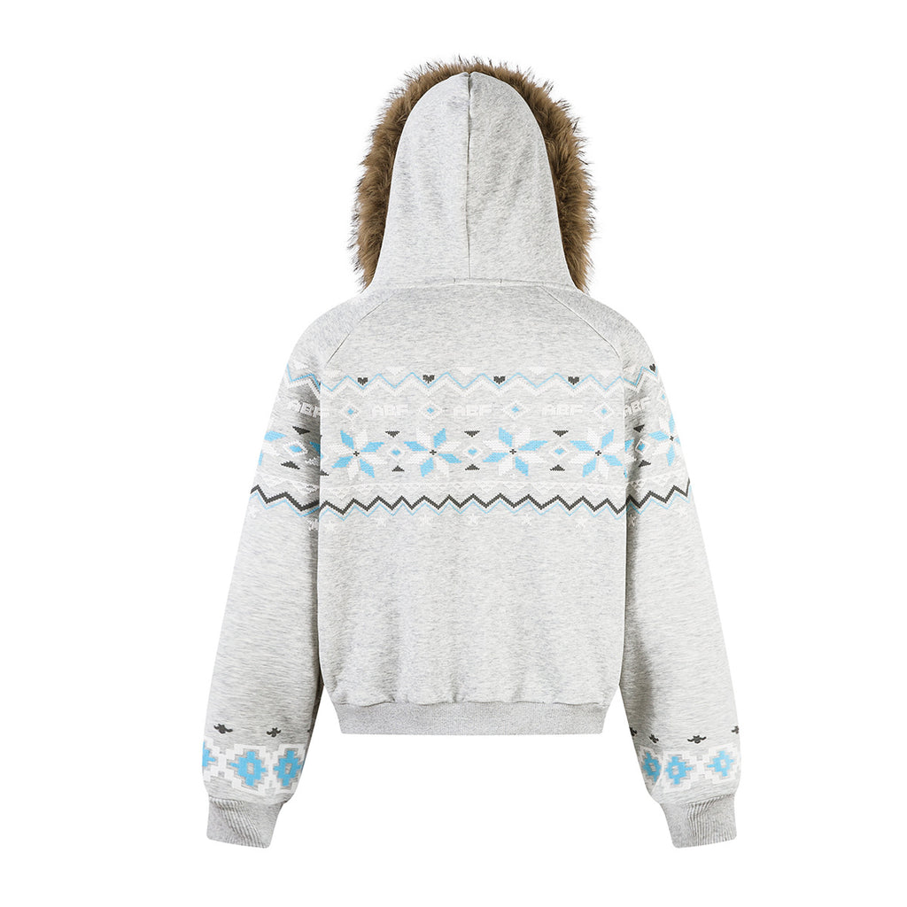 Ethnic pattern loose hoodie