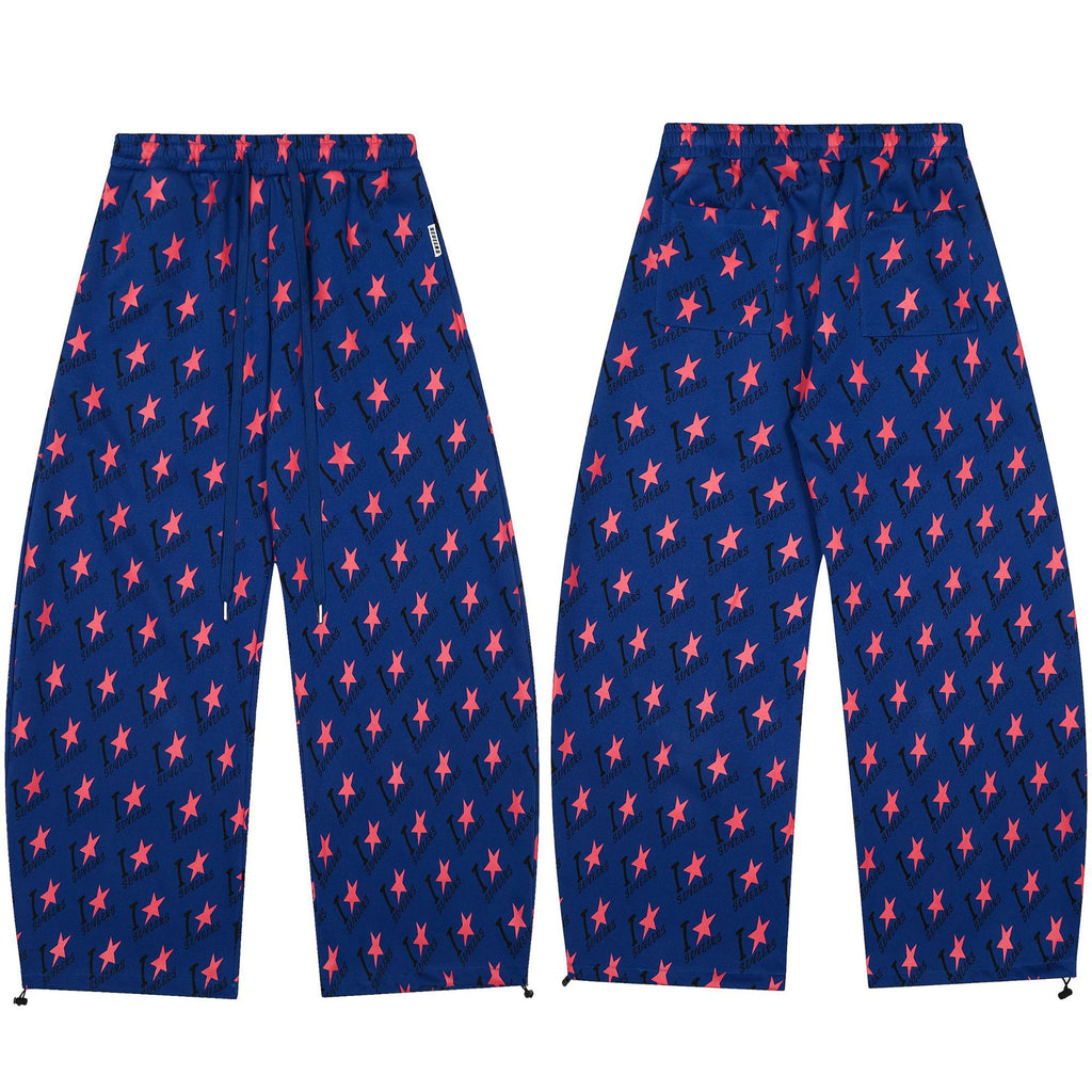 Full printed star sports casual pants