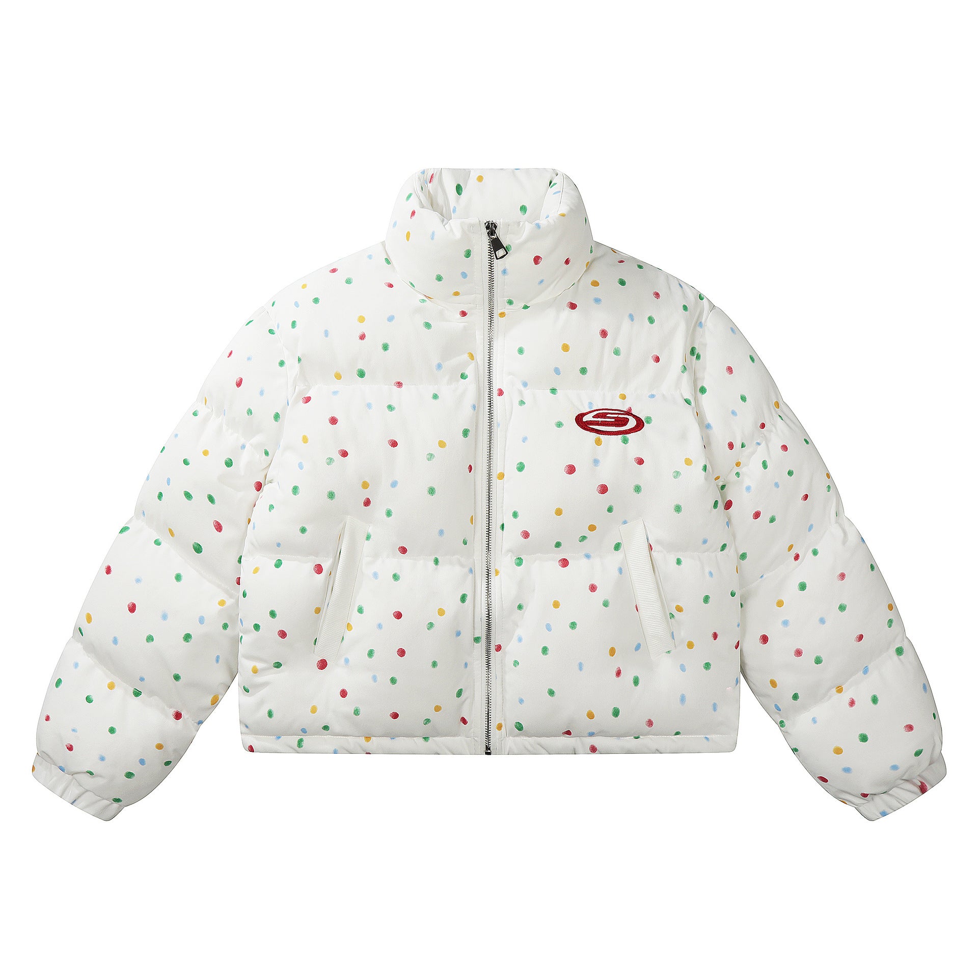 Dopamine wave point wind short cotton jacket for women