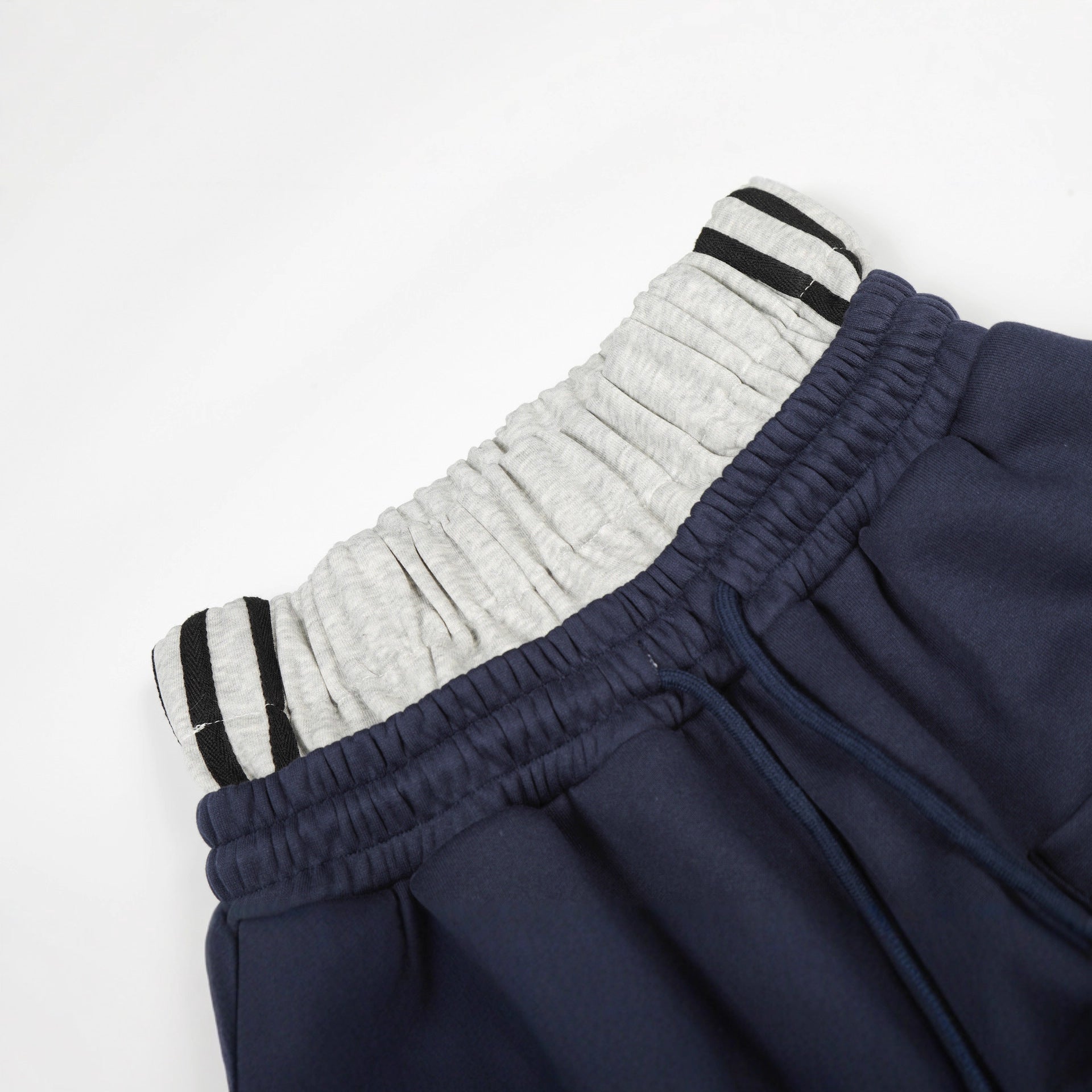 Fake two-piece spliced fleece sports pants