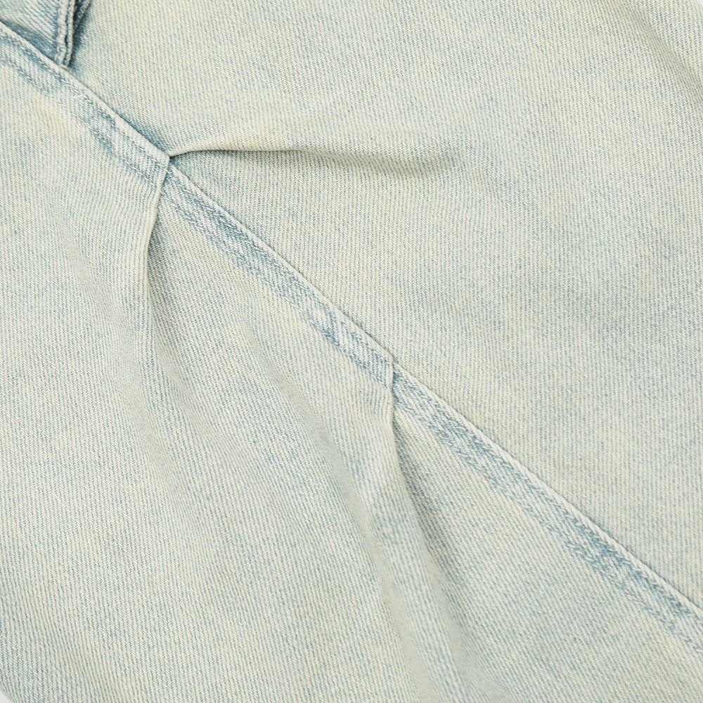 Make old washed denim workwear pants