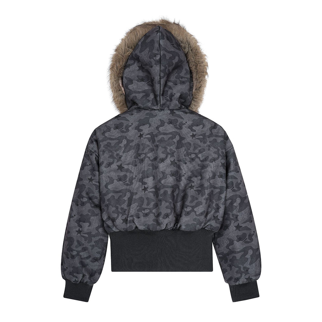 Retro fur collar short cotton jacket for women in winter